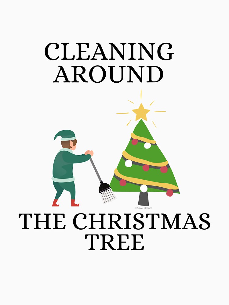 Thumbnail 3 of 3, Baseball ¾ Sleeve T-Shirt, Cleaning Around The Christmas Tree Housekeeping Humor designed and sold by SavvyCleaner.