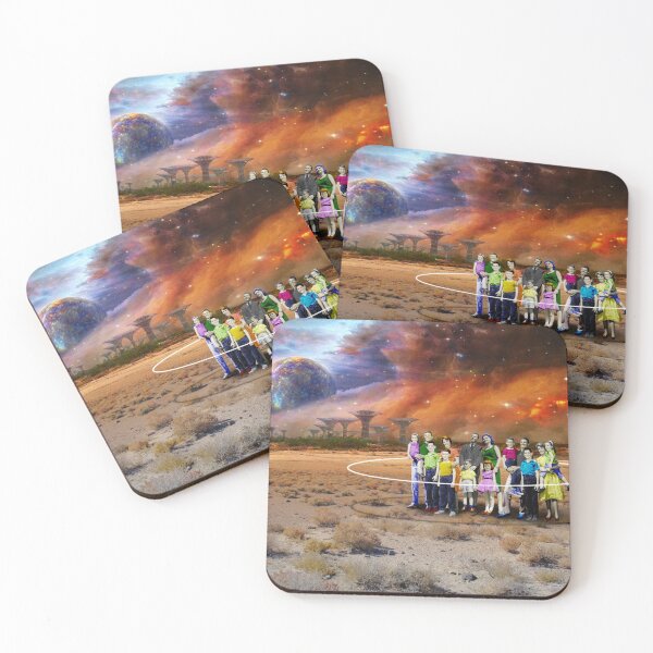 Item preview, Futuristic Fantasy Landscape with Family and Planet (One of pair of images) designed and sold by KALEIDOSCOPE UK.