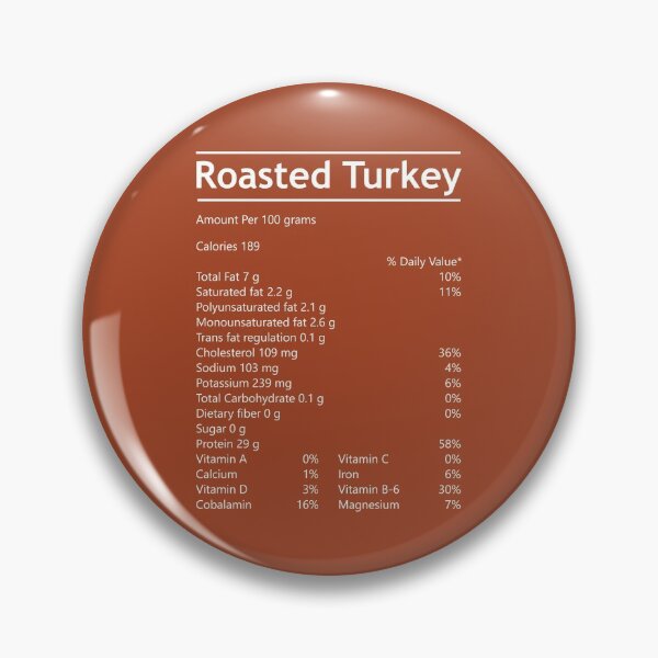 Item preview, Roasted Turkey Nutrition Facts designed and sold by hockeng.