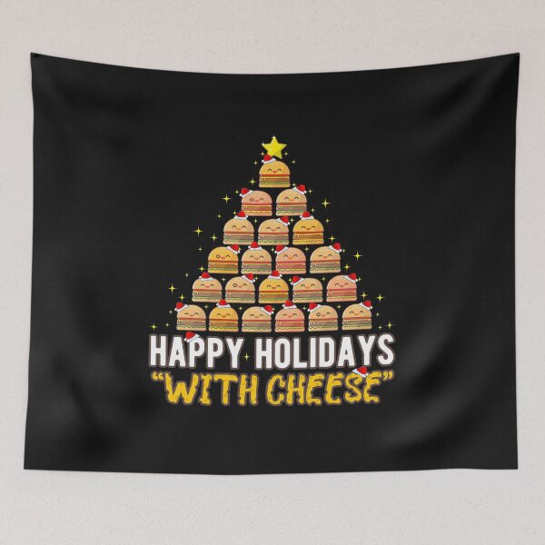 Item preview, Happy Holidays With Cheese Burgers Christmas Tree Funny Gift for Cheese Lover designed and sold by alenaz.