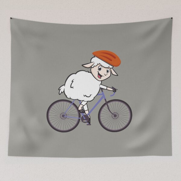 Item preview, Funny Mountain Biking  Cartoon Sheep designed and sold by EvaWolf.