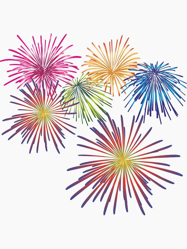 Thumbnail 3 of 3, Sticker, Fireworks designed and sold by meesfit.