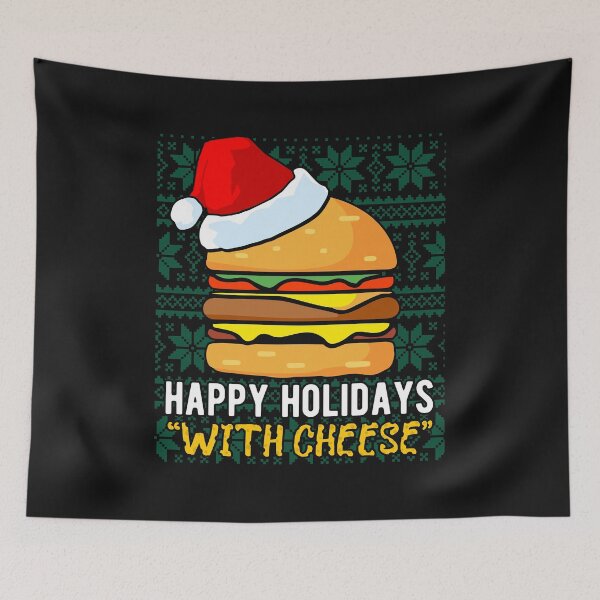 Item preview, Happy Holidays With Cheese Ugly Christmas Sweater Style Funny Gift for Burgers Lover designed and sold by alenaz.