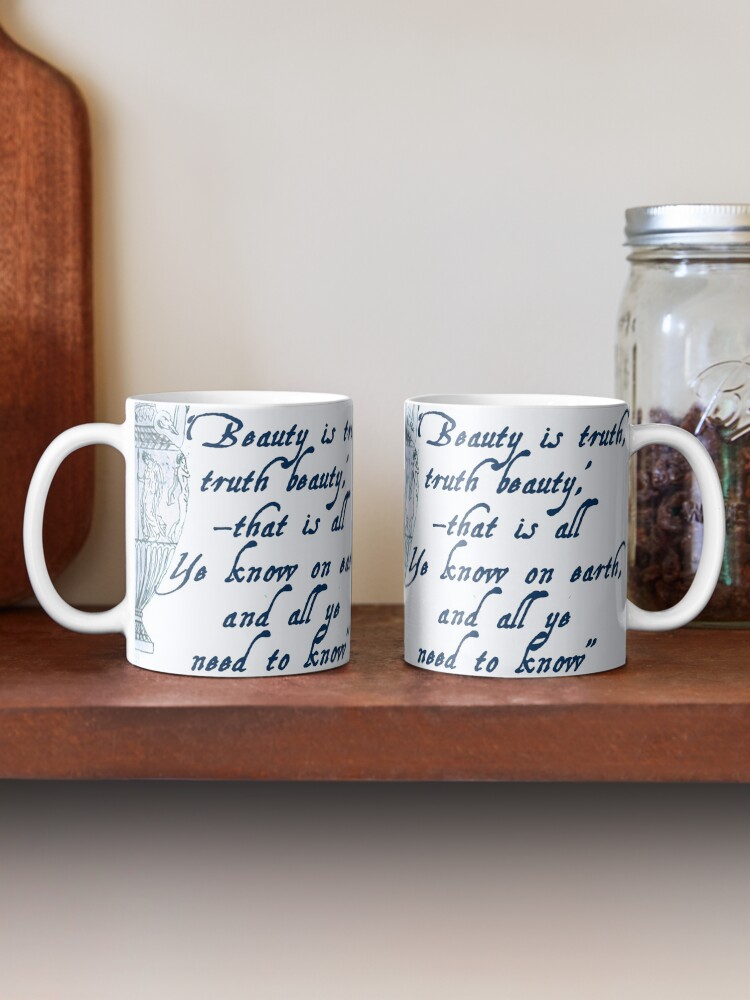 Alternate view of John Keats 'Beauty is Truth' quotation Mug