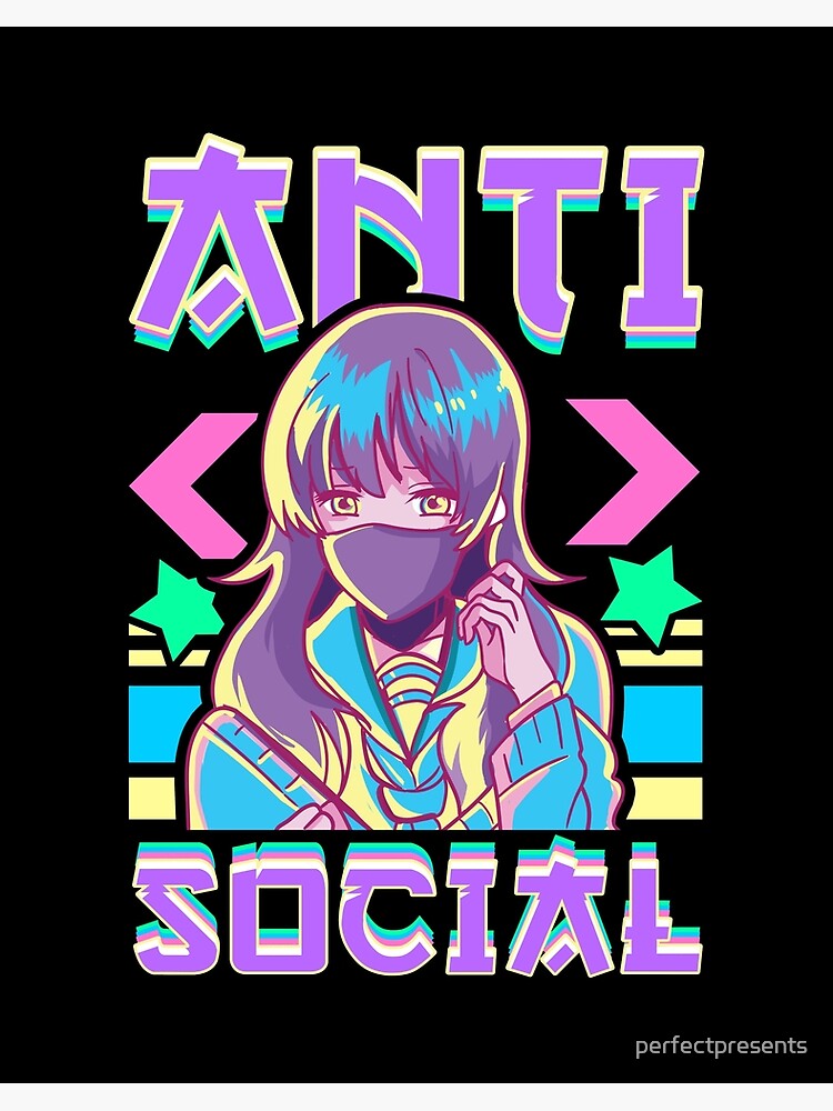 Cute Anti Social Vaporwave Anime Girl Antisocial