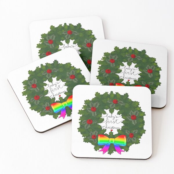 Item preview, Lovely Christmas Wreath baby’s first christmas rainbow designed and sold by Soyscrafts.