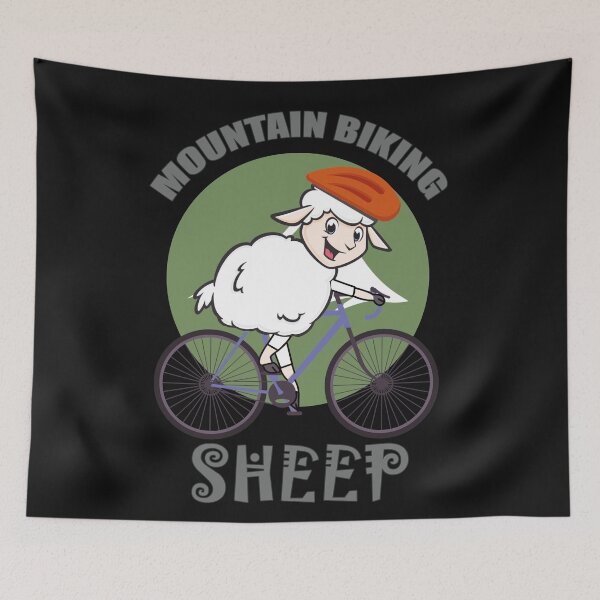 Item preview, Funny Mountain Biking  Cartoon Sheep Version 2 designed and sold by EvaWolf.
