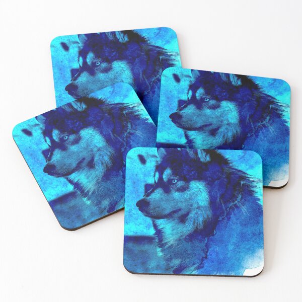 Item preview, Siberian Husky Blue Art Print designed and sold by retrosavvy.