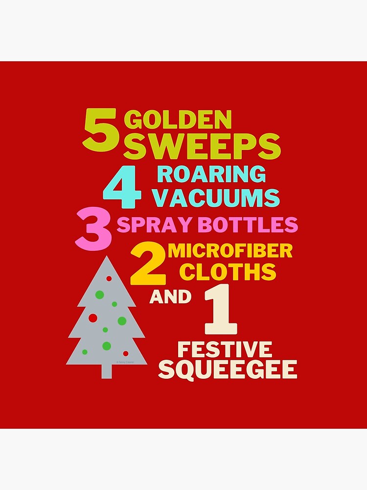 Thumbnail 5 of 5, Coasters (Set of 4), 1 Festive Squeegee Funny Christmas Cleaning Humor designed and sold by SavvyCleaner.