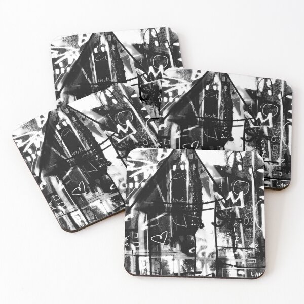 Item preview, Lucerne Switzerland Chapel Bridge Urban Pop Art Graffiti Black White Shabby Grunge Graffiti Modern Art Grunge Downtown Scribble designed and sold by ExquisiteShots.
