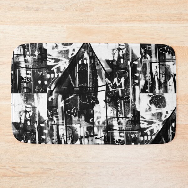 Item preview, Lucerne Switzerland Chapel Bridge Urban Pop Art Graffiti Black White Shabby Grunge Graffiti Modern Art Grunge Downtown Scribble designed and sold by ExquisiteShots.
