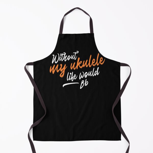 Item preview, Without my ukulele life would be flat, clever music pun for ukulele players and musicians designed and sold by DeliriousSteve.