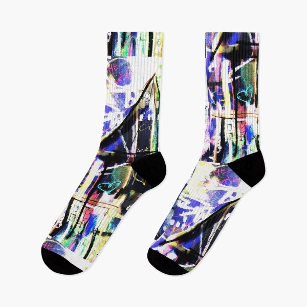 Item preview, Lucerne Switzerland Chapel Bridge Urban Pop Art Graffiti Colorful Shabby Grunge Graffiti Modern Art Grunge Downtown Scribble designed and sold by ExquisiteShots.