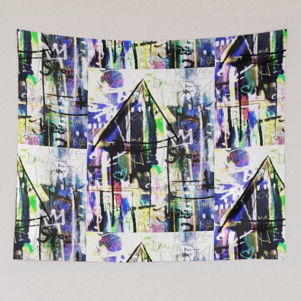 Item preview, Lucerne Switzerland Chapel Bridge Urban Pop Art Graffiti Colorful Shabby Grunge Graffiti Modern Art Grunge Downtown Scribble designed and sold by ExquisiteShots.