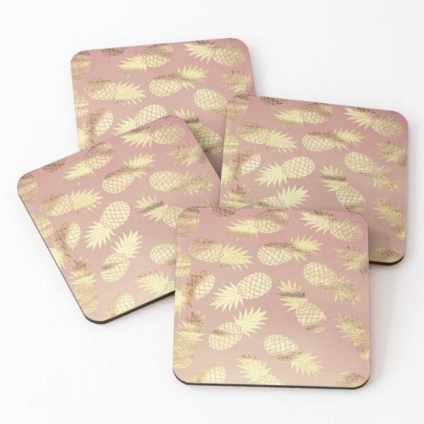 Item preview, Pineapple Pattern on Rose Gold background designed and sold by WOW TeesAndThings.