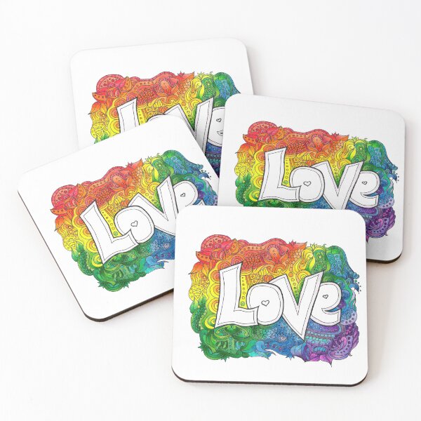 Item preview, Hand drawn detailed line drawing Patterns and Rainbow LOVE designed and sold by Jesicat.