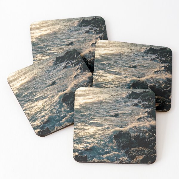 Item preview, Sunflare and storm waves of Cyprus sea on rocks  designed and sold by The Full Cart.