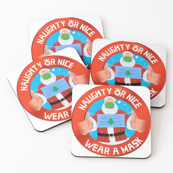 Item preview, Naughty or Nice wear a mask santa wearing mask for christmas designed and sold by Shaun Joseph.