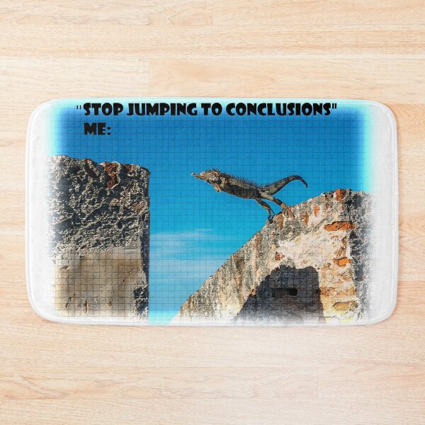 Item preview, Stop Jumping to Conclusions Iguana Meme With Mosaic Tiles Filter designed and sold by LuckyKermit.