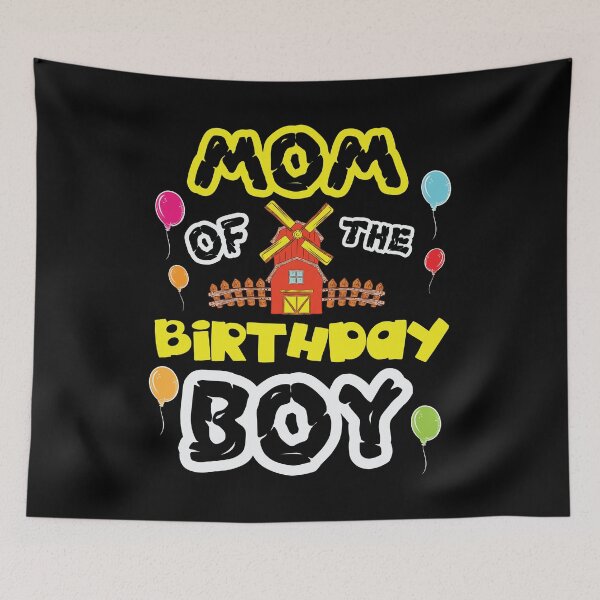 Item preview, Mom of The Birthday Boy Toddler Years Old Kids Children Cake Farming Happy Birthday Celebration Party Candle Farm designed and sold by shirti.