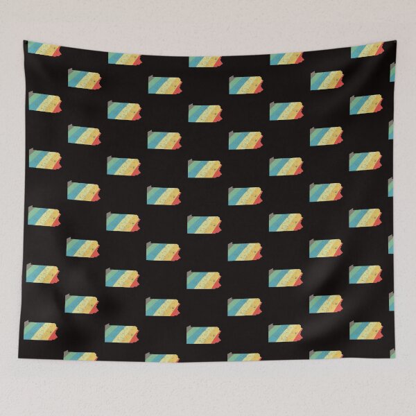 Item preview, Pennsylvania State Vintage Retro Rainbow Outline Rainbow Stripes designed and sold by twicetrader.