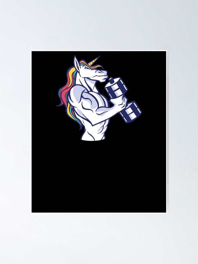 Póster Levantamiento de pesas Unicornio Entrenamiento Fitness Músculos de shirt seller Redbubble