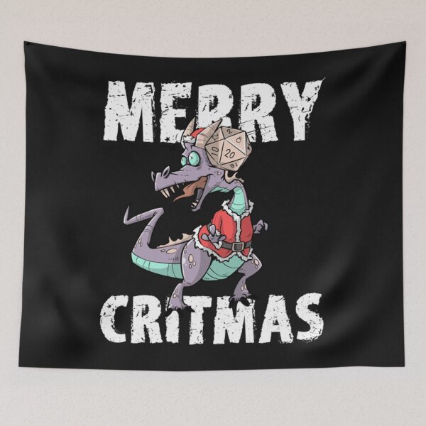 Item preview, Critical Hit D20 Dice RPG Meme PnP Dragon Merry Critmas designed and sold by DanielEmberson.