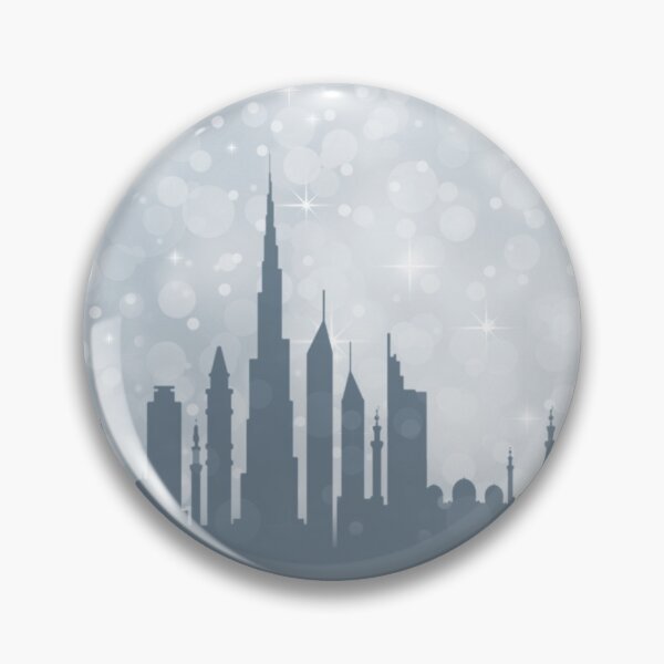 Item preview, Dubai City ​​silhouette , silver abstract snow falling winter christmas	 designed and sold by MarketVisionAV.
