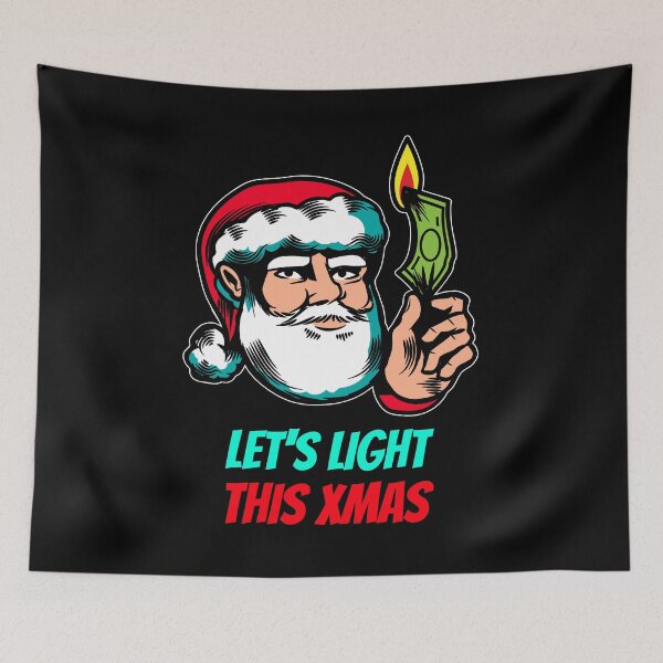 Item preview, Let's Light This Xmas Santa Claus Burning Money designed and sold by mikels.