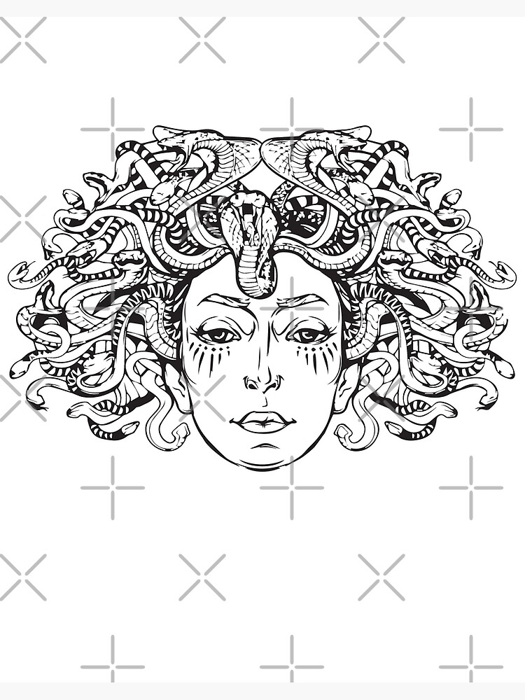 Medusa Head Snake Hair Goddess Greek Myth Gorgon for Kids Art Board Print  for Sale by NUMAcreations