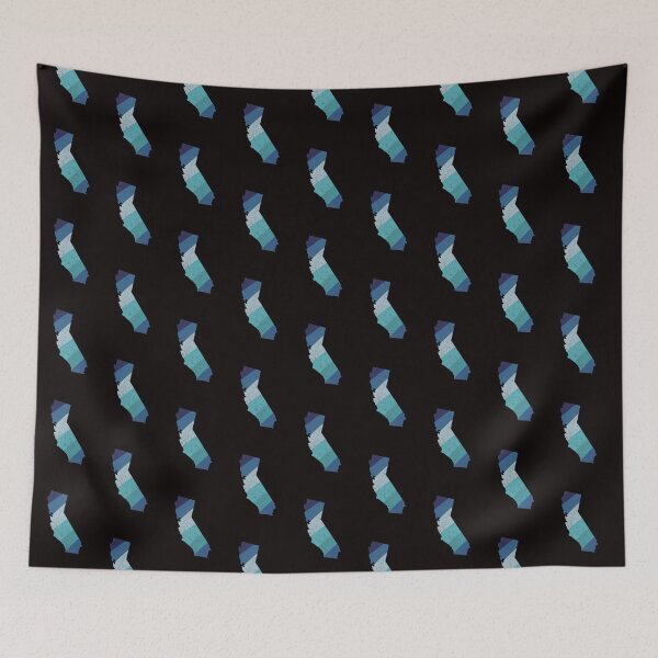 Item preview, California State Vintage Retro Blue Rainbow Stripes designed and sold by twicetrader.