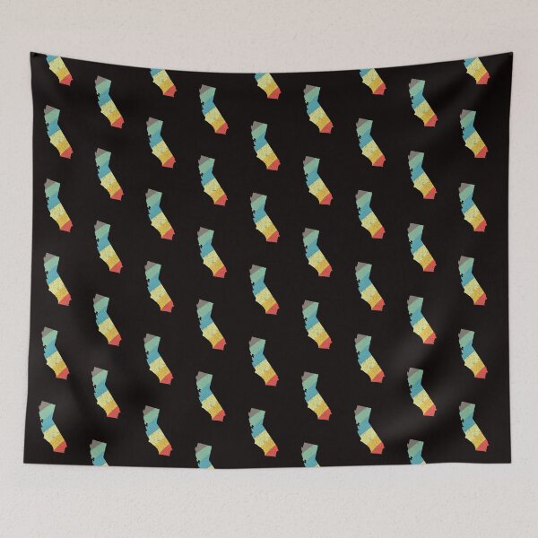 Item preview, California State Vintage Retro Rainbow Outline Stripes designed and sold by twicetrader.