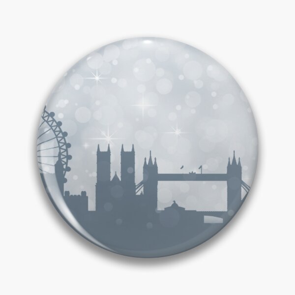 Item preview, London City ​​silhouette , silver abstract snow falling winter christmas	 designed and sold by MarketVisionAV.
