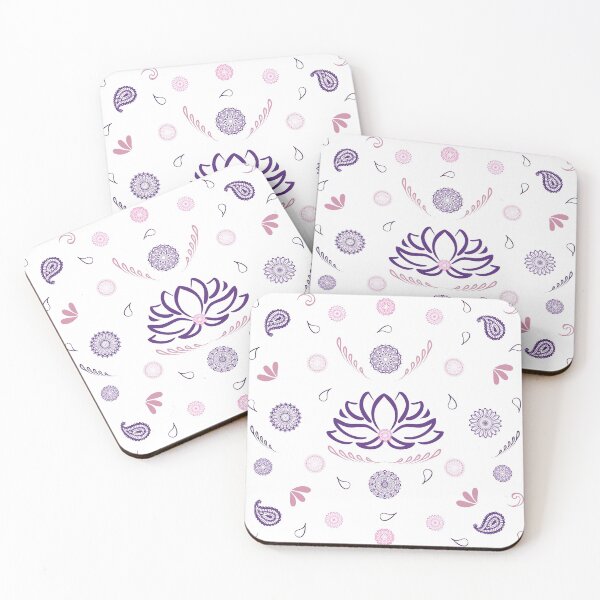 Item preview, Paisley Lotus Ornament Pattern in Pink and Purple designed and sold by sunnybandana.