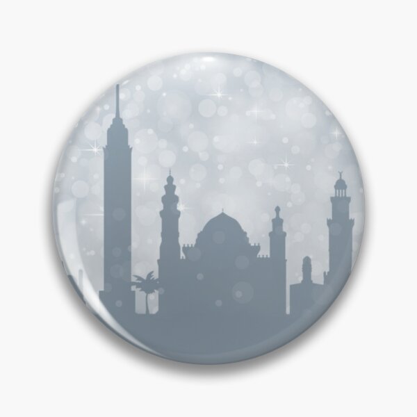 Item preview, Cairo City ​​silhouette , silver abstract snow falling winter christmas	 designed and sold by MarketVisionAV.