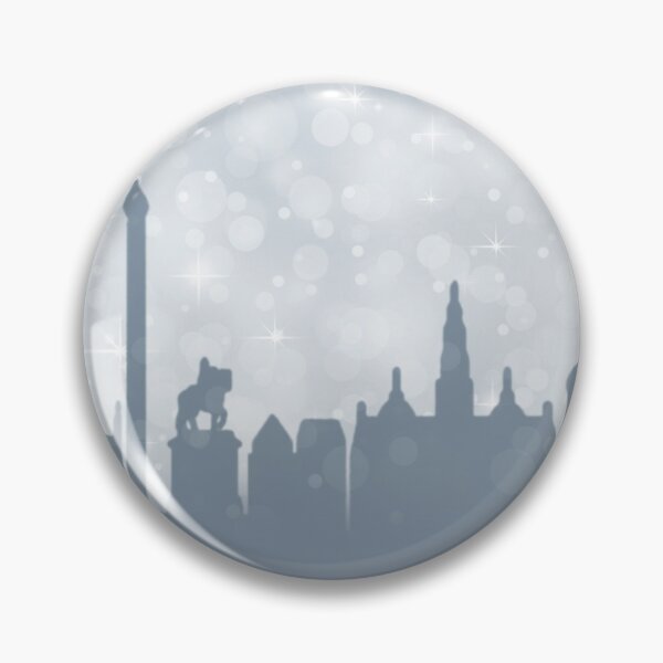 Item preview, Copenhagen City ​​silhouette , silver abstract snow falling winter christmas	 designed and sold by MarketVisionAV.