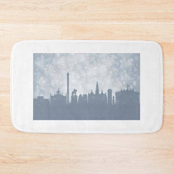 Item preview, Copenhagen City ​​silhouette , silver abstract snow falling winter christmas	 designed and sold by MarketVisionAV.