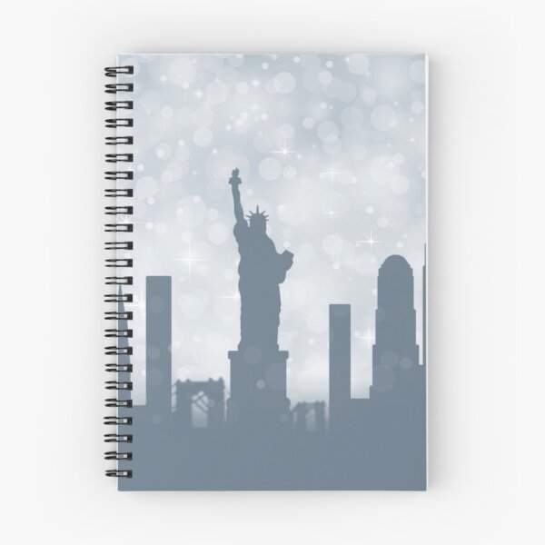 Item preview, New York City silhouette , silver abstract snow falling winter christmas designed and sold by MarketVisionAV.