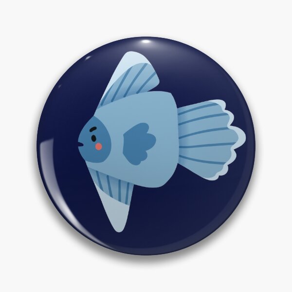 Item preview, Cute Mola Mola Sunfish - Blue and Green Monochromatic Cartoon designed and sold by TheRainbowRoom.