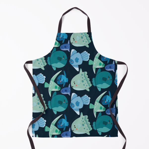 Item preview, Cute Mola Mola Sunfish - Blue and Green Monochromatic Cartoon designed and sold by TheRainbowRoom.