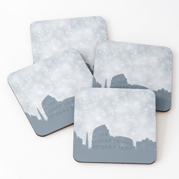 Item preview, Rome City ​​silhouette , silver abstract snow falling winter christmas	 designed and sold by MarketVisionAV.
