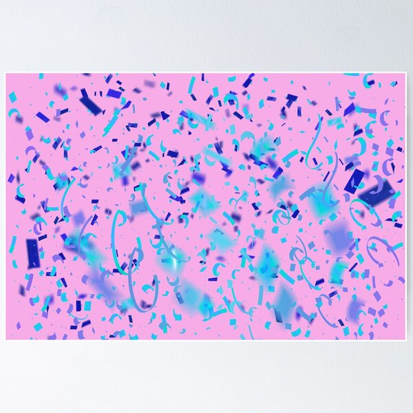 Item preview, Light pink and light blue confetti and streamers party designed and sold by MadandMean.