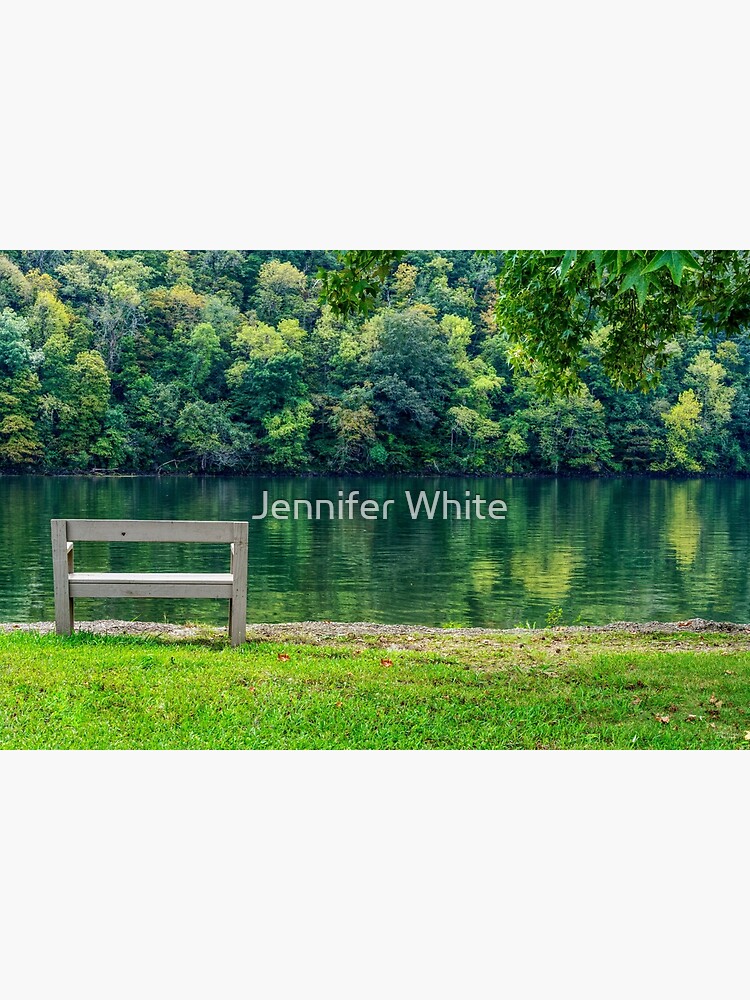 "Lake Bench At Rockaway Beach" Poster for Sale by mljdwhite