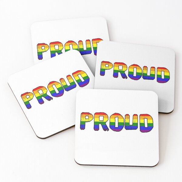 Item preview, PROUD rainbow flag LGBT designed and sold by incurablehippie.