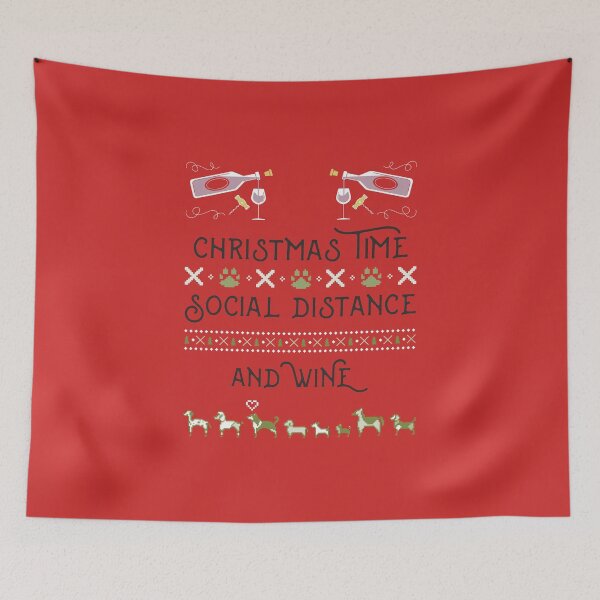 Item preview, Christmas Time Social Distance and Wine designed and sold by Ayurveda Fun Store.