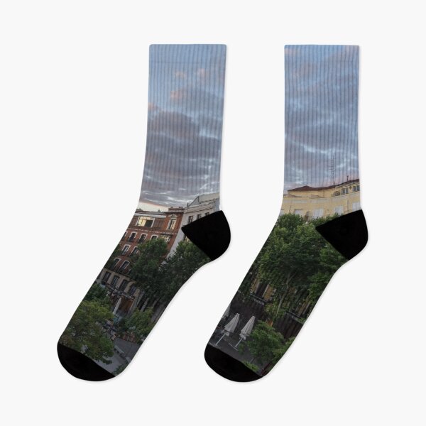 Item preview, Gallivanting Around Madrid is a Pure Delight - Plaza de Santa Ana Colourful Dawn designed and sold by Georgia Mizuleva.