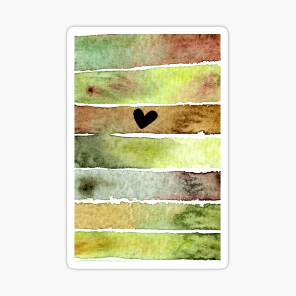Love of nature - watercolor with gradient in green tones Sticker