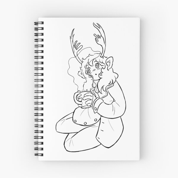 Item preview, Winter Reindeer Girl Lineart designed and sold by donutraven.