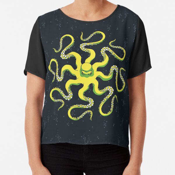 Hypnotic Octopus Yellow & Bubbles Chiffon Top