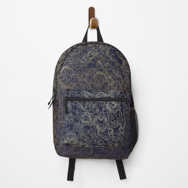 Item preview, Abstract Golden Topographic Lines on Dark Blue designed and sold by Dyrk Wyst Redbubble Shop.